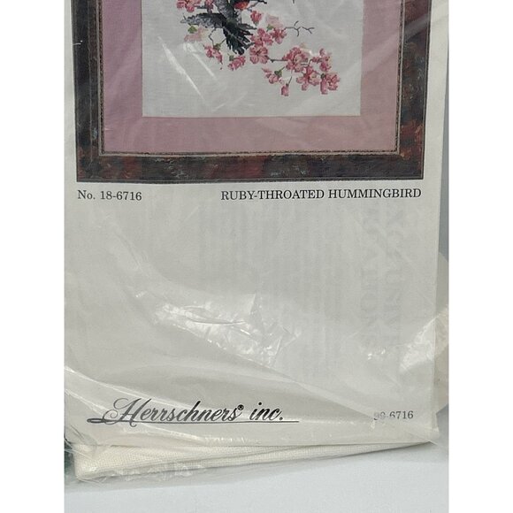 Cross Stitch Kit Ruby-Throated Hummingbird  Herrschners Floral R 18-67716 - Picture 4 of 5